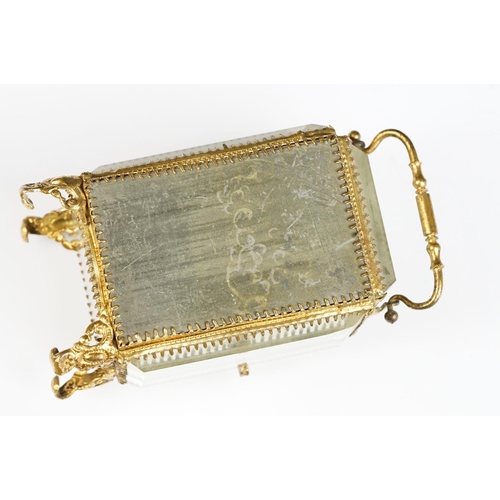 234 - An antique 19th century glass paneled jewellery casket.