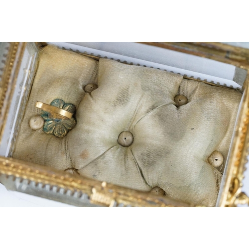 234 - An antique 19th century glass paneled jewellery casket.