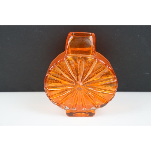 26 - Whitefriars Sunburst vase in the Tangerine colourway, pattern 9676, from Geoffrey Baxter's textured ... 