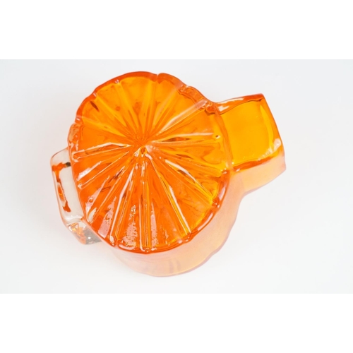 26 - Whitefriars Sunburst vase in the Tangerine colourway, pattern 9676, from Geoffrey Baxter's textured ... 