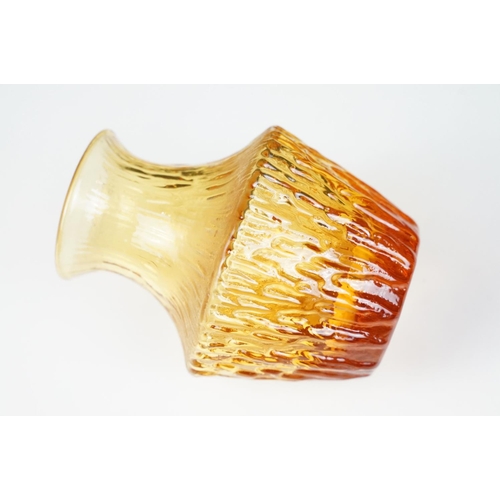 27 - Whitefriars Pot Bellied vase in a gold amber colourway, pattern 9832, from Geoffrey Baxter's Texture... 