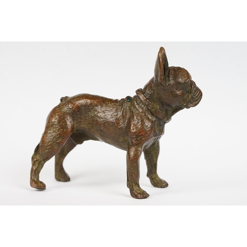 291 - An ornamental bronze figure of a French bulldog, stands approx 6cm in height.