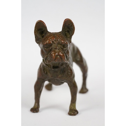 291 - An ornamental bronze figure of a French bulldog, stands approx 6cm in height.