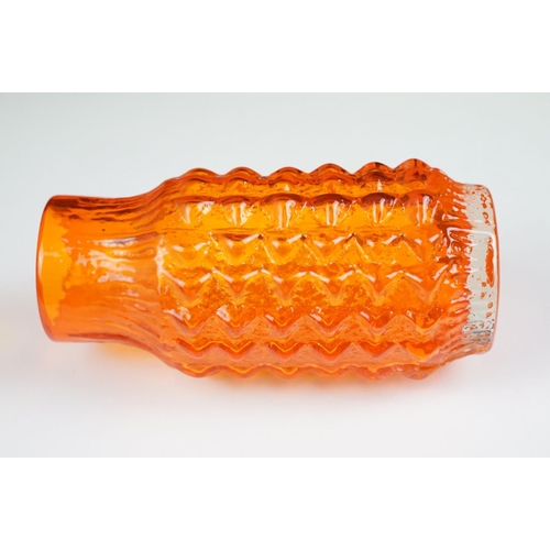 3 - Whitefriars Tangerine Pineapple Vase, pattern no. 9731, from Geoffrey Baxter's textured glass range,... 