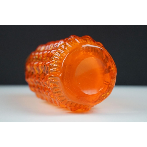 3 - Whitefriars Tangerine Pineapple Vase, pattern no. 9731, from Geoffrey Baxter's textured glass range,... 