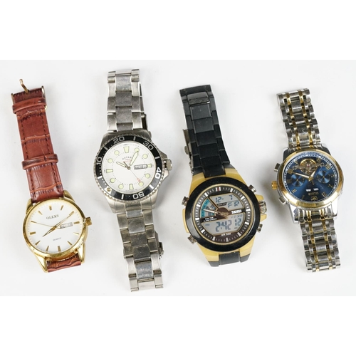 309 - A collection of four gents wristwatches to include a Rotary example.