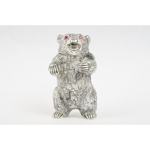 320 - Silver Plated Bear Shaped Vesta Case