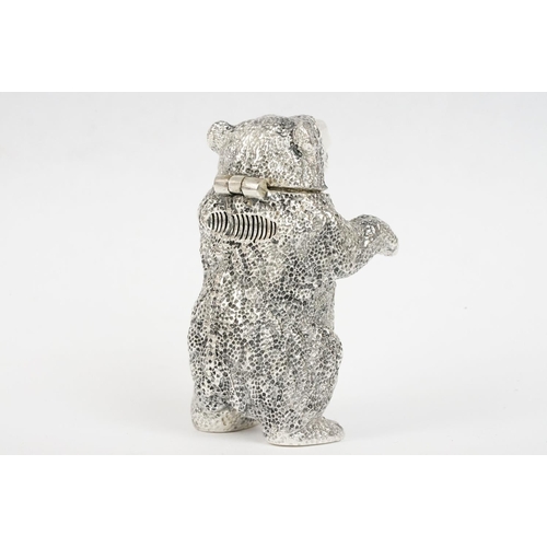 320 - Silver Plated Bear Shaped Vesta Case