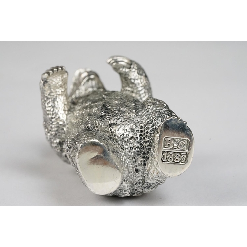 320 - Silver Plated Bear Shaped Vesta Case