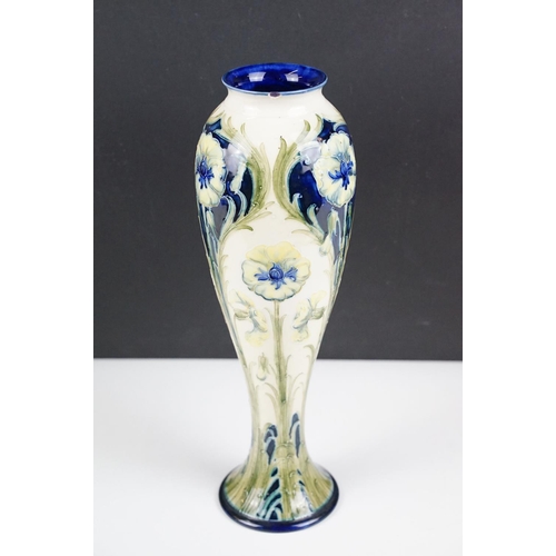 6 - William Moorcroft for Macintyre Florian ware inverted baluster vase, with tubelined blue, green & ye... 