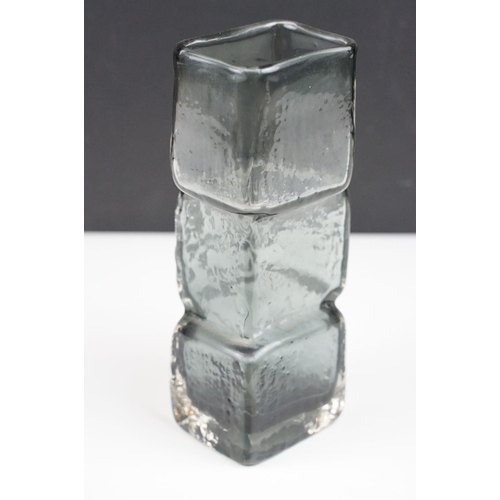 9 - Whitefriars Drunken Bricklayer Vase, in the Pewter colourway, pattern no. 9673, from Geoffrey Baxter... 