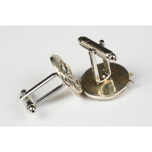 254 - Pair of Silver Cufflinks, cased