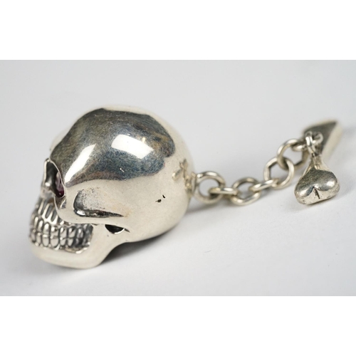 263 - Pair of Silver Scull Headed Cufflinks