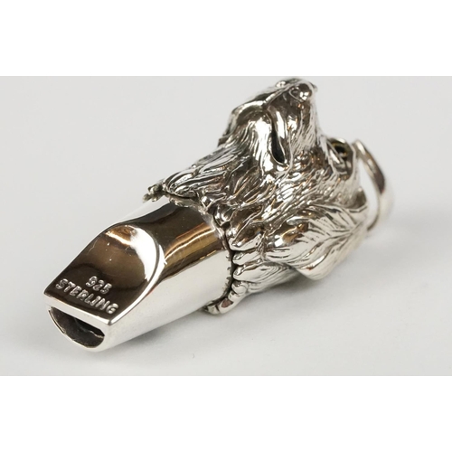 271 - Silver Dog's Head Whistle