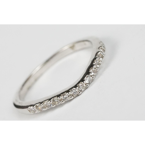 272 - Two Silver matching Rings - engagement and half eternity set with CZ's