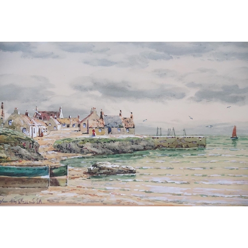 533 - John Hamilton Glass S.S.A (1820 - 1885), Scottish East Coast Nr Port Seton, watercolour, signed lowe... 