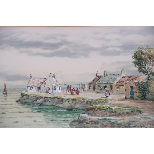 533 - John Hamilton Glass S.S.A (1820 - 1885), Scottish East Coast Nr Port Seton, watercolour, signed lowe... 