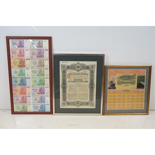 536 - French certificate, Compagnie des Claridges Hotels 100 Francs, 1921, No. 068.765, 33 x 30.5cm, a Rus... 