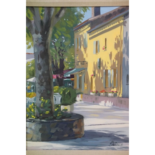 537 - Jim Ridout (b. 1946), Continental street scene, oil on canvas, 39.5 x 29cm, framed and glazed