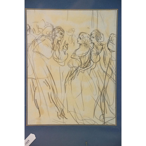 551A - George Percy Jacomb-Hood (1857 - 1929), study of a group of figures, pencil, 19.5 x 15cm together wi... 