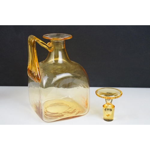 103 - Collection of glass to include a Bohemian ruby flash glass decanter, Dartington grey glass vase, amb... 