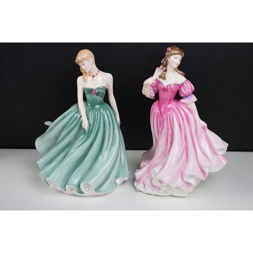 106 - Six Royal Doulton lady figurines to include Susan (HN4532), Elizabeth (HN4426), Melissa (HN3977), Sa... 