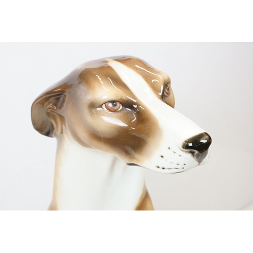 126A - Large Ceramic Fireside Life-size Seated Whippet Dog, approx 77cm high