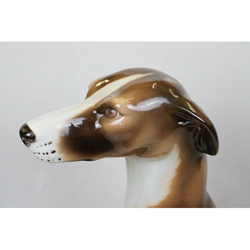 126A - Large Ceramic Fireside Life-size Seated Whippet Dog, approx 77cm high