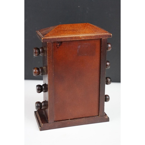 139 - Edwardian style Wooden Cased Perpetual Desk Calendar, 18cm high