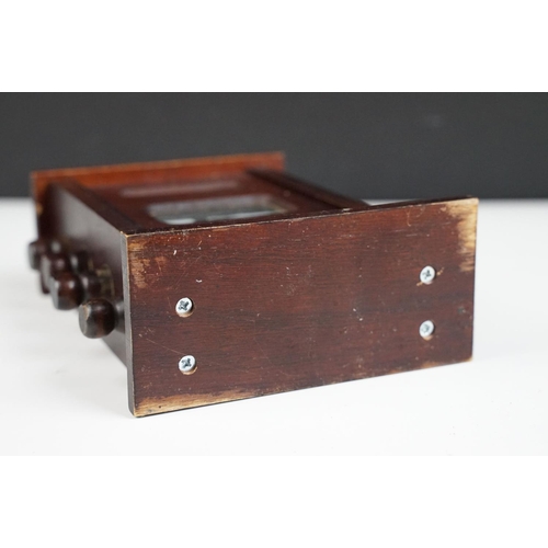 139 - Edwardian style Wooden Cased Perpetual Desk Calendar, 18cm high