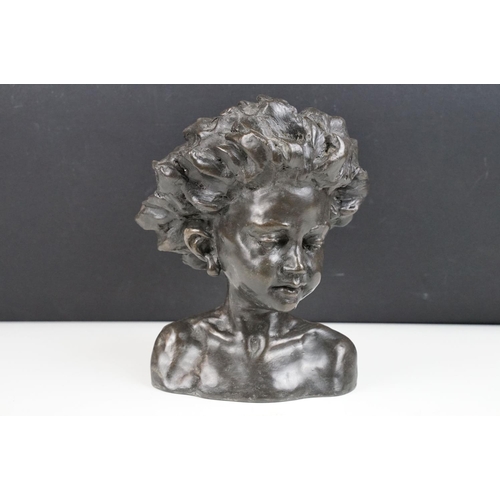 150 - Ronald Moll ' Arabella ' bronze resin bust, ltd edn no. 73/750, approx 20cm tall