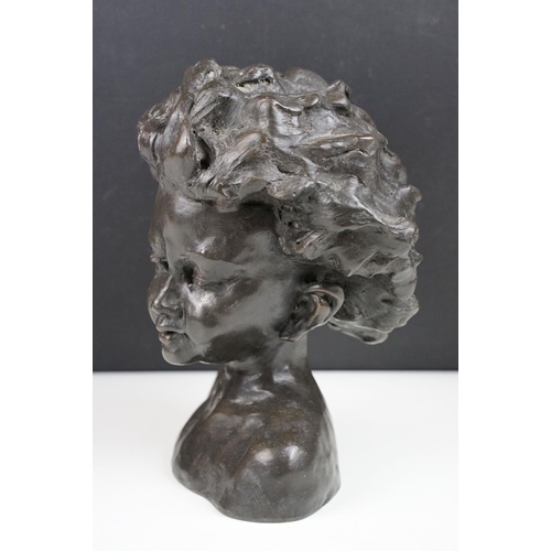 150 - Ronald Moll ' Arabella ' bronze resin bust, ltd edn no. 73/750, approx 20cm tall