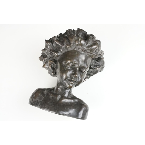 150 - Ronald Moll ' Arabella ' bronze resin bust, ltd edn no. 73/750, approx 20cm tall