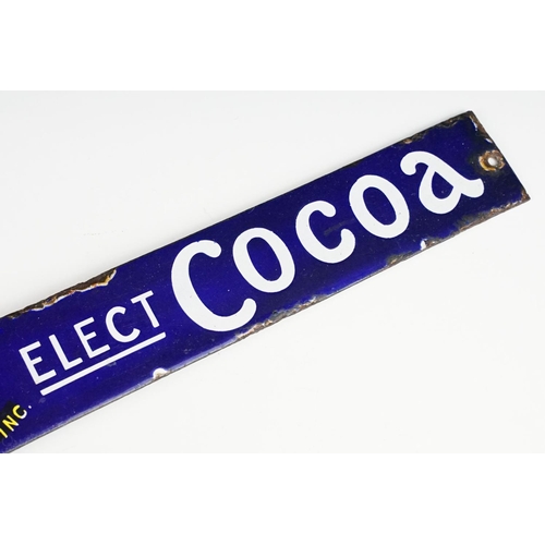 153 - Advertising - ' Rowntree's Elect Cocoa, makers to H.M the King ' enamel sign, with white lettering o... 