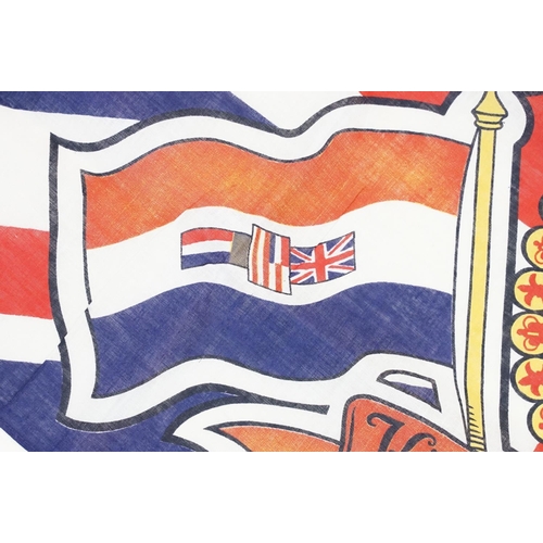 206 - King Edward VIII Cloth Union Flag, with portrait of the King to centre, surrounded by flag of the Co... 