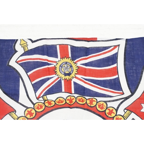 206 - King Edward VIII Cloth Union Flag, with portrait of the King to centre, surrounded by flag of the Co... 