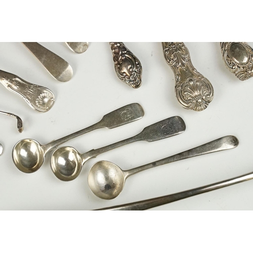 306A - A collection of fully hallmarked sterling silver cutlery to include Georgian examples.