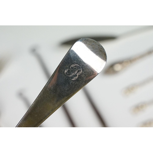 306A - A collection of fully hallmarked sterling silver cutlery to include Georgian examples.