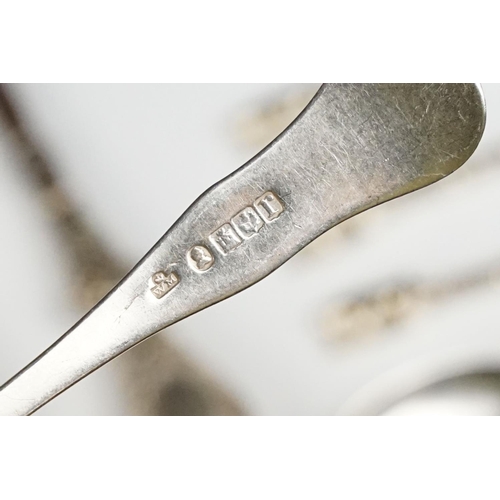 306A - A collection of fully hallmarked sterling silver cutlery to include Georgian examples.