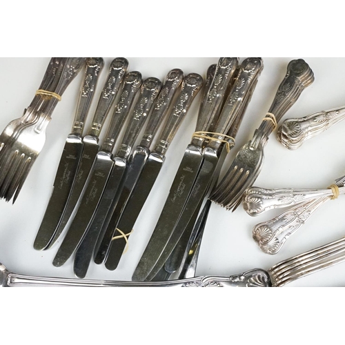 370 - A collection of Kings pattern silver plated cuttlery, 66 pieces in total to include large punch bowl... 