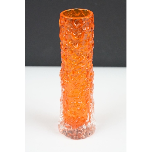 44 - Geoffrey Baxter for Whitefriars - Two Tangerine vases to include a Nailhead vase (pattern 9685, 17cm... 