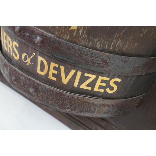 453 - Wadworth Home of Master Cooper Brewers of Devizes half barrel sign set within a wooden frame. The si... 