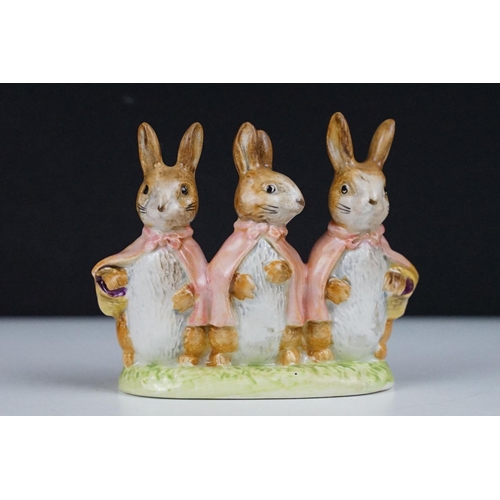 54 - Seven Beswick Beatrix Potter porcelain figures, featuring gold backstamps, to include Timmy Tiptoes,... 