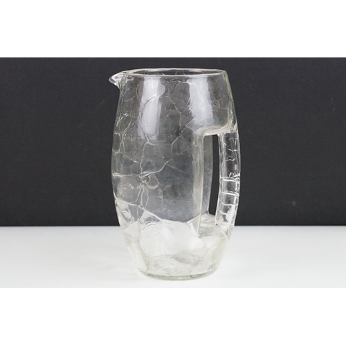 62 - Early 20th Century Koloman Moser for Loetz, a Secessionist glass Krokodil jug of barrel form with in... 