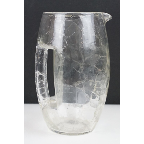 62 - Early 20th Century Koloman Moser for Loetz, a Secessionist glass Krokodil jug of barrel form with in... 