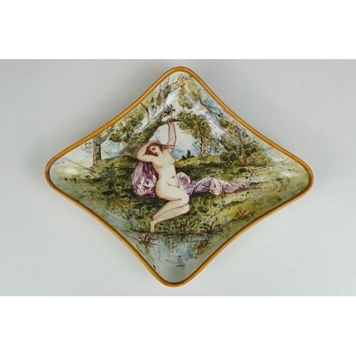 78 - Emile Lessore for Wedgwood - A 19th century Wedgwood lozenge shaped hand painted with a nude female ... 