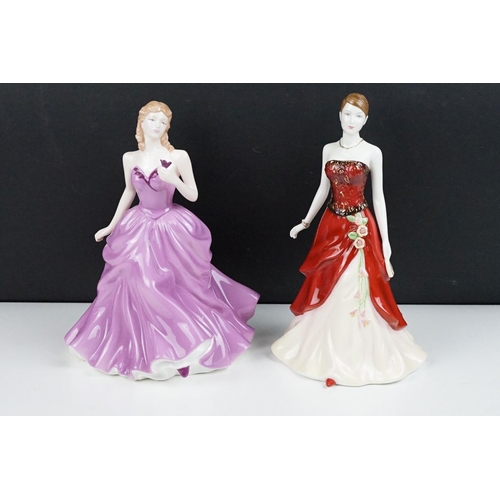 81 - Group of six Royal Doulton lady figurines to include Victoria (HN4623), Emily (HN4817), Stephanie (H... 