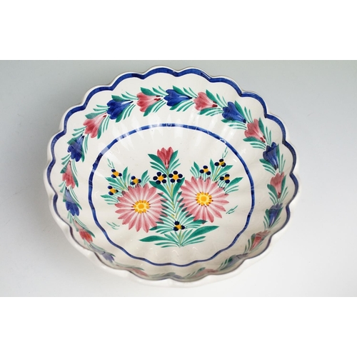 92 - Collection of Quimper French faience ceramics to include HB and Henriot factory marks including bowl... 