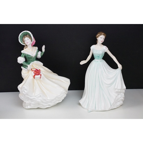 93 - Collection of seven Royal Doulton lady figurines to include Spring Morning HN 4451, Belle HN 4235, C... 