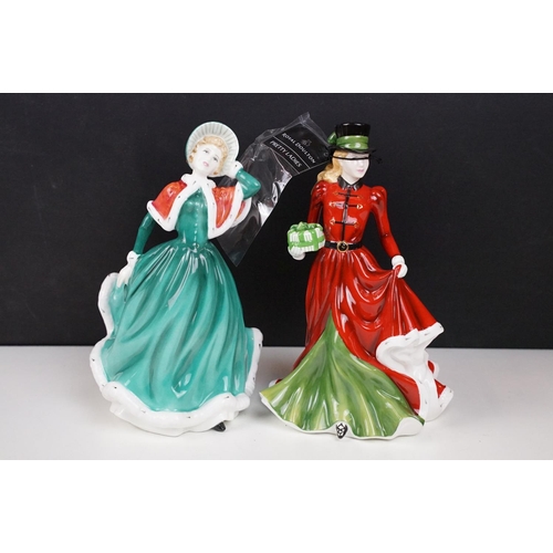 95 - Six Royal Doulton Christmas day figurines to include 2001 (HN4315), 2003 (HN 4552), Christmas Day 20... 